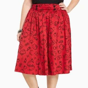 Torrid Hello Kitty Red Swing Skirt - Size 26